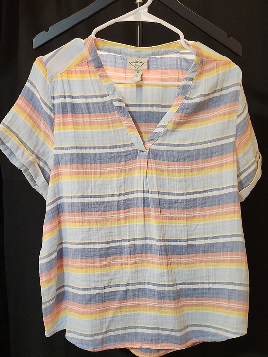St. John's Bay Tops - St. John’s Bay Coastal Stripe Blouse – Petite Large (NWT)